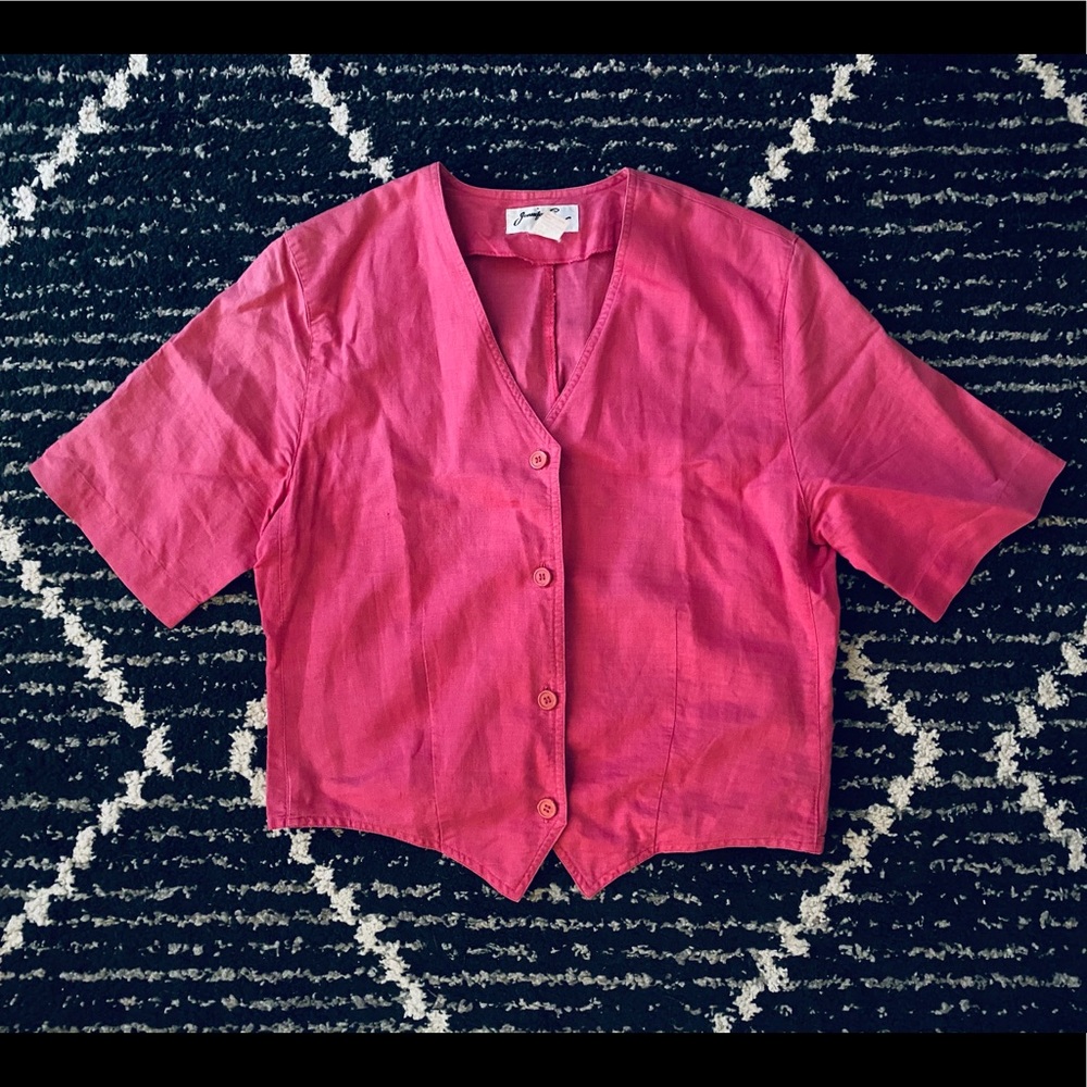 Vintage cropped pinky blouse